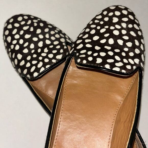 J. Crew Cora Calf Hair Loafers Cheetah Print Black and white women's size 6 - Picture 14 of 16